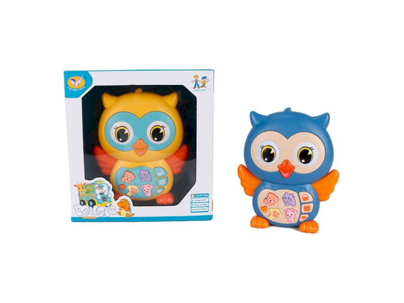 15693 - Piánko sova, se světlem, hudbou a zvukem, na baterie, 12 x 4,5 x 14 cm