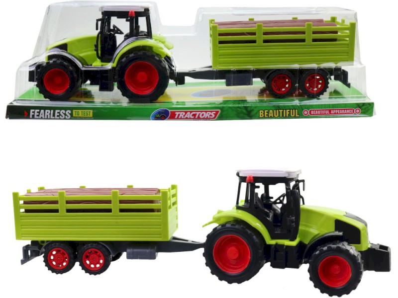 Traktor s přívěsem, na setrvačník, 38 cm