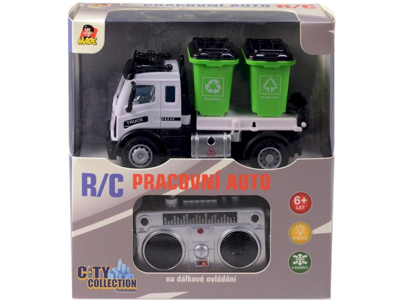 08448 - Auto popelářské s kontejnery, na dálkové ovládání, 12 x 7 x 6 cm