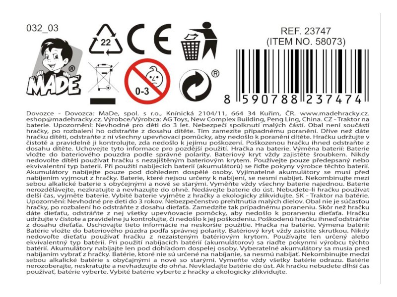 Traktor pracovní, s bateriemi Traktor pracovní, s bateriemi