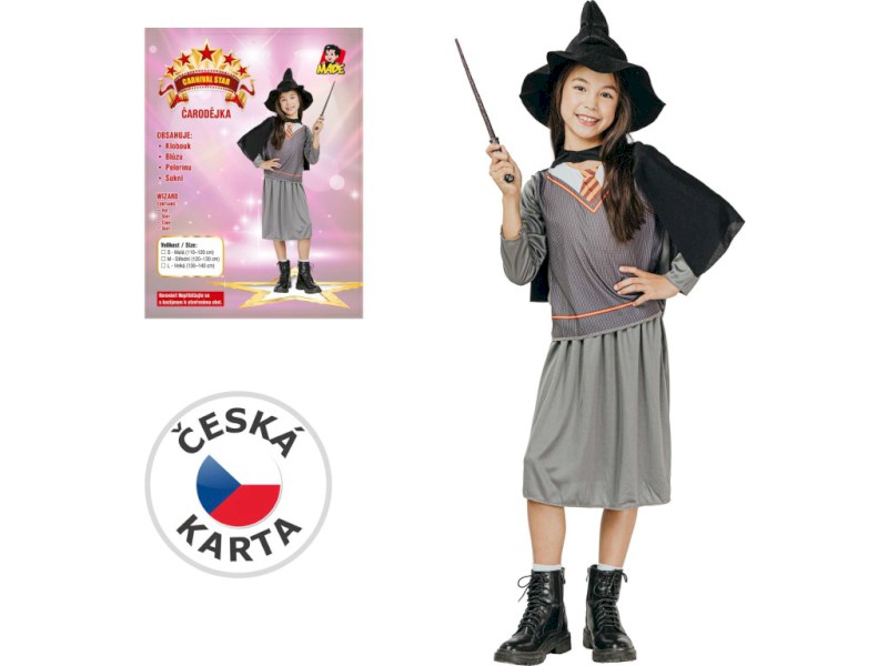 Šaty na karneval - čarodějnice, 120-130 cm