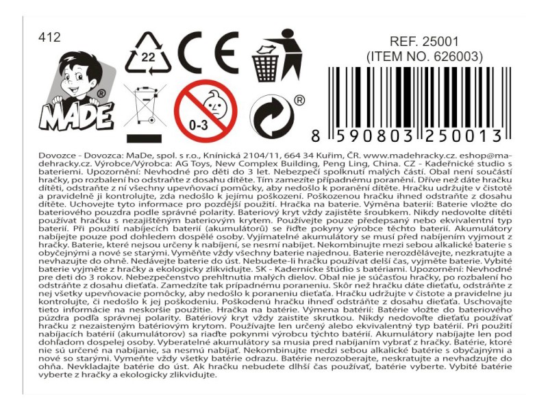 Vlasové studio, s bateriemi, 36 x 7 x 26cm