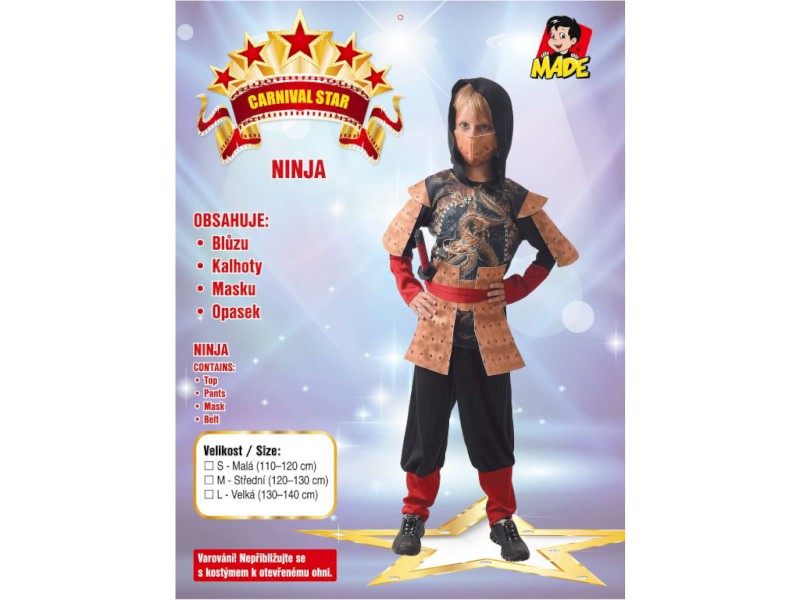 09562 - Šaty na karneval - Ninja, 120 - 130  cm