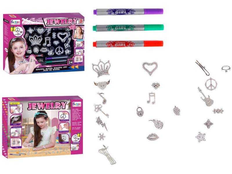 15748 - Souprava bižuterie k vybarvení, 35 x 4 x 26 cm