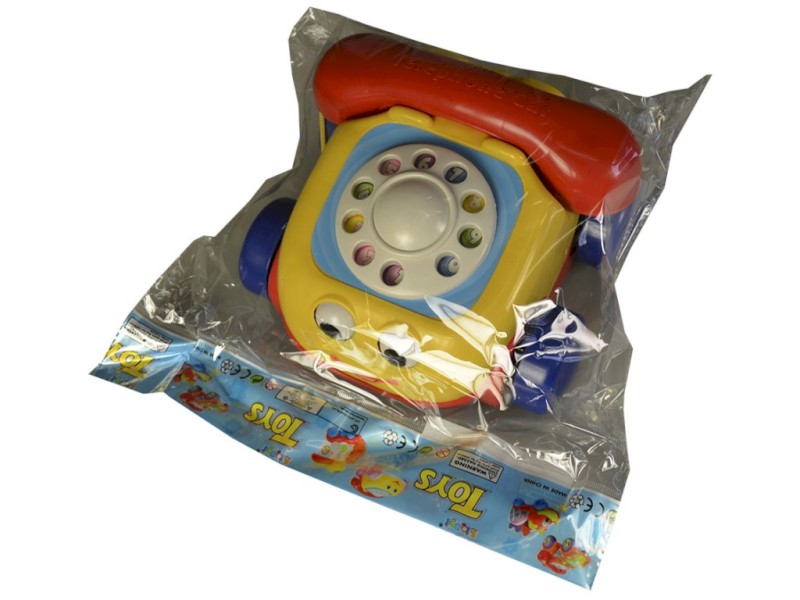 00431 - Telefon se šnůrkou, na tahání, 18 cm