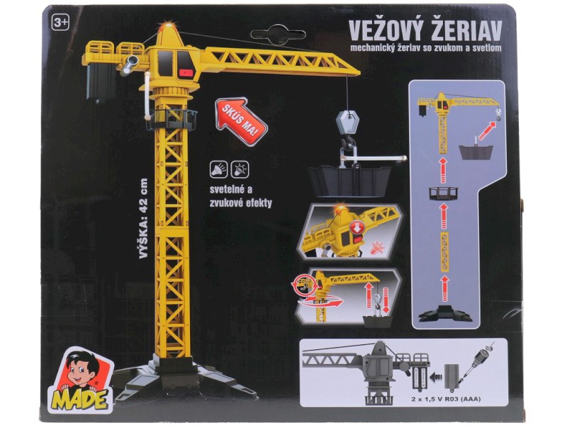 Stavební věžový jeřáb se světlem a zvukem 48 cm Stavební věžový jeřáb se světlem a zvukem 48 cm