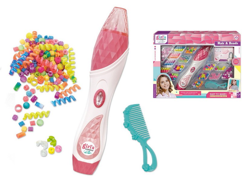 16094 - Souprava k zaplétání korálků do vlasů, 38,6 x 28,5 x 5,2 cm