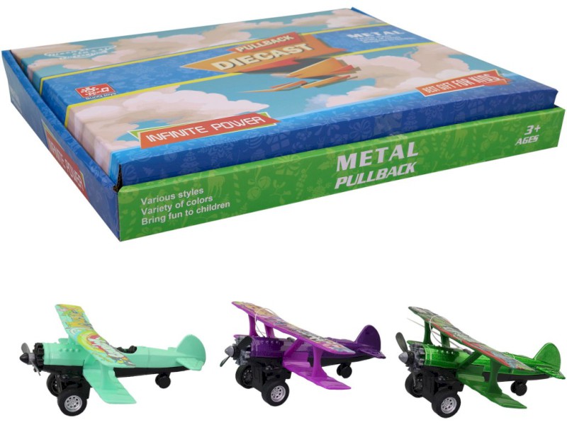 17168 - Letadlo kovové, 12 ks v display boxu