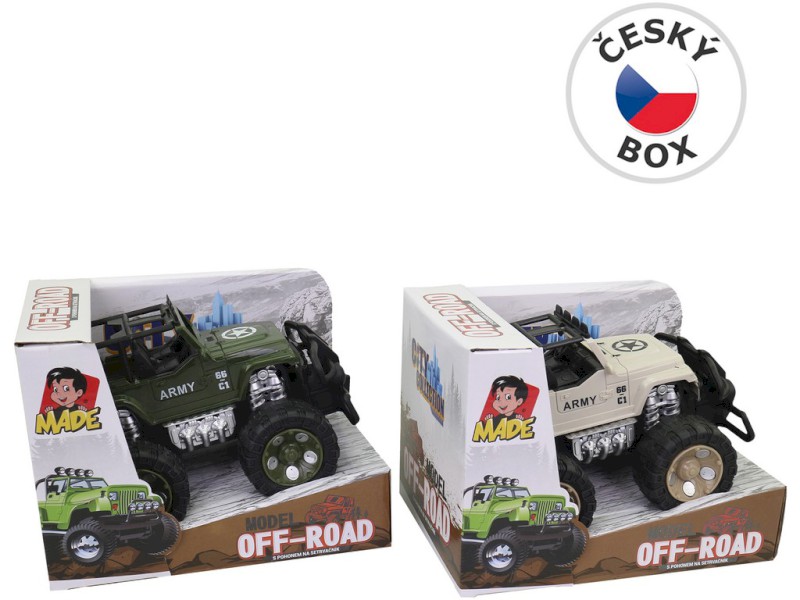 16718 - Auto off - road, vojenský, 2 barvy, 20 x 13 x 13 cm