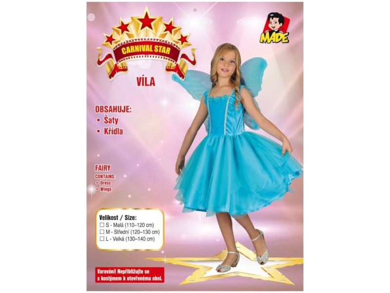00986 - Šaty na karneval - víla, 120- 130 cm